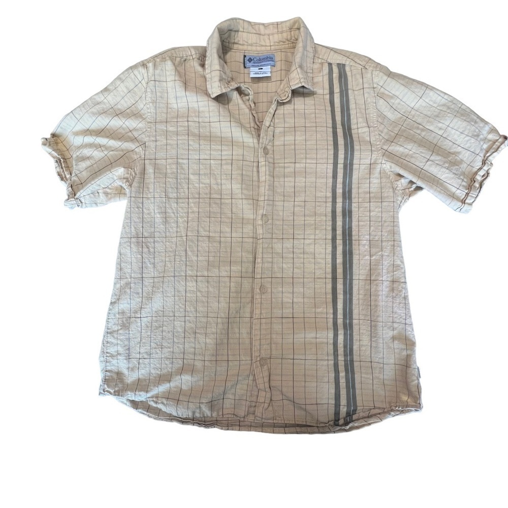 Columbia Sportswear Company Shirt Men L Plaid Button-Up Short Sleeve...